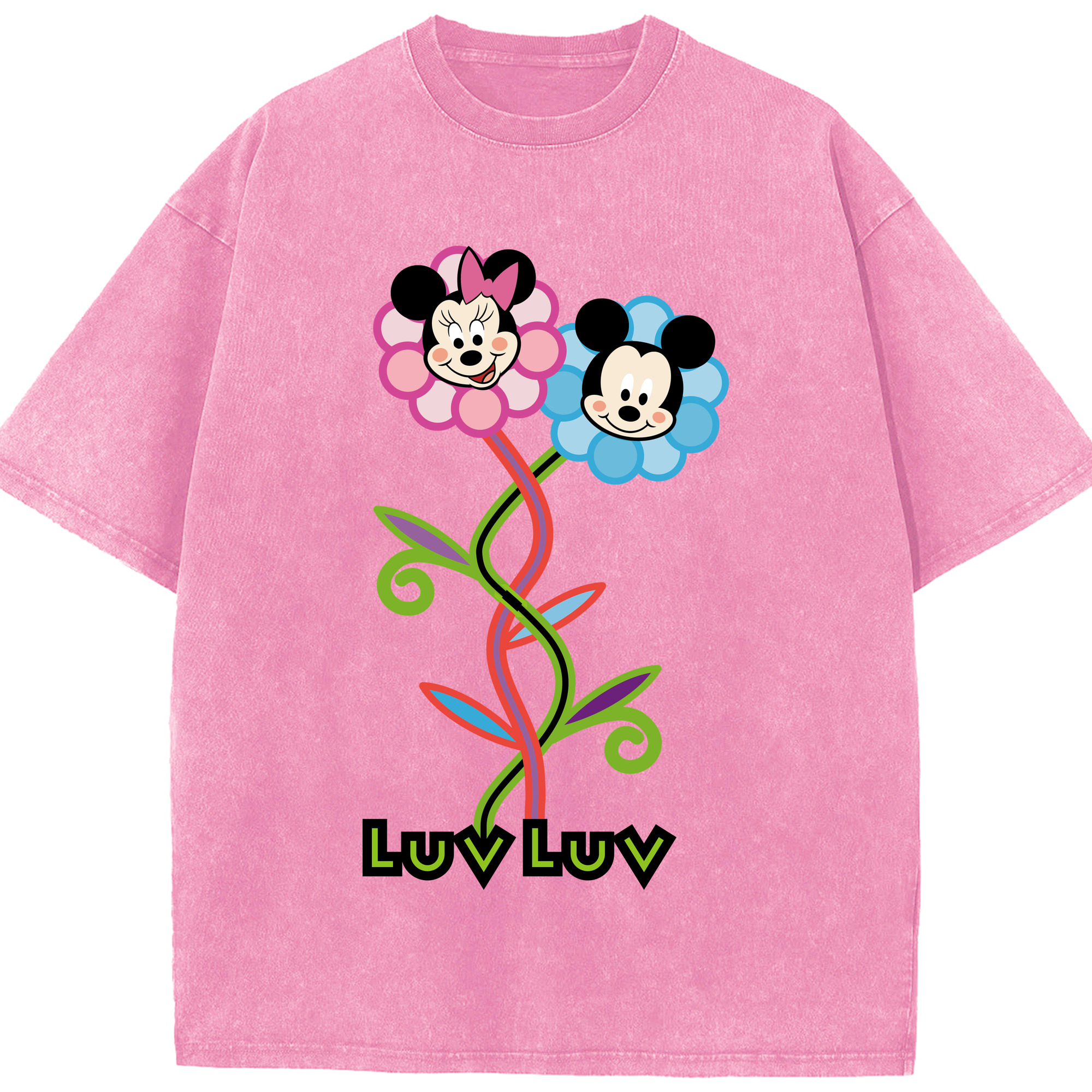 （画像用） ミッキーマウス Mickey Mouse 綿100% ヴィンテージ風 半袖Tシャツ（フロントプリント）